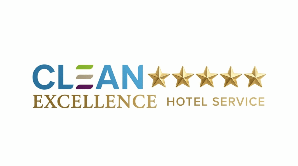 Clean Excellence Logo für Housekeeping und Hotelreinigung mit Sternen